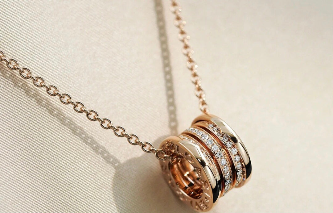 [⭐Hyrra Jewelry]ZERO 1 PINK GOLD DIAMOND NECKLACE