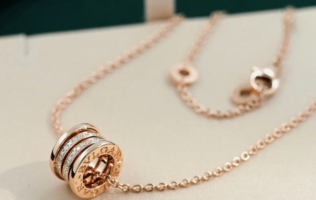 [⭐Hyrra Jewelry]ZERO 1 PINK GOLD DIAMOND NECKLACE
