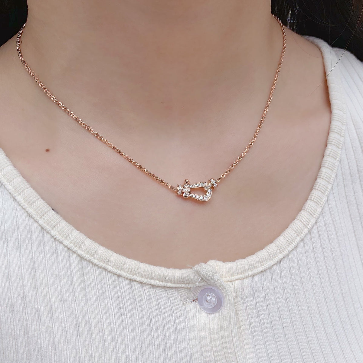 [⭐Hyrra Jewelry]FORCE 10 PINK GOLD DIAMOND NECKLACE