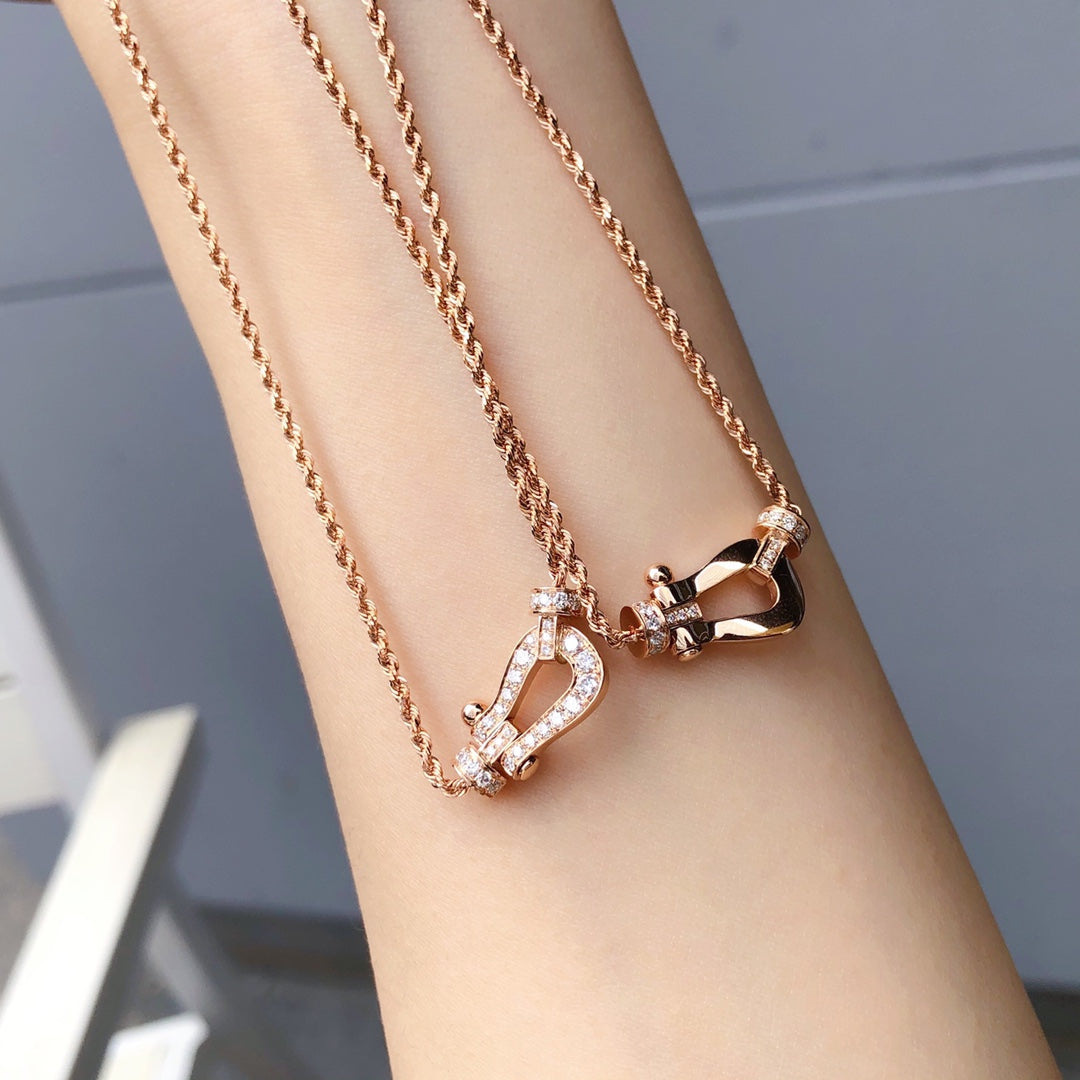 [⭐Hyrra Jewelry]FORCE 10 PINK GOLD DIAMOND NECKLACE