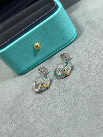 [Hyrra Jewelry]EDGE DIAMOND PINK GOLD EARRINGS