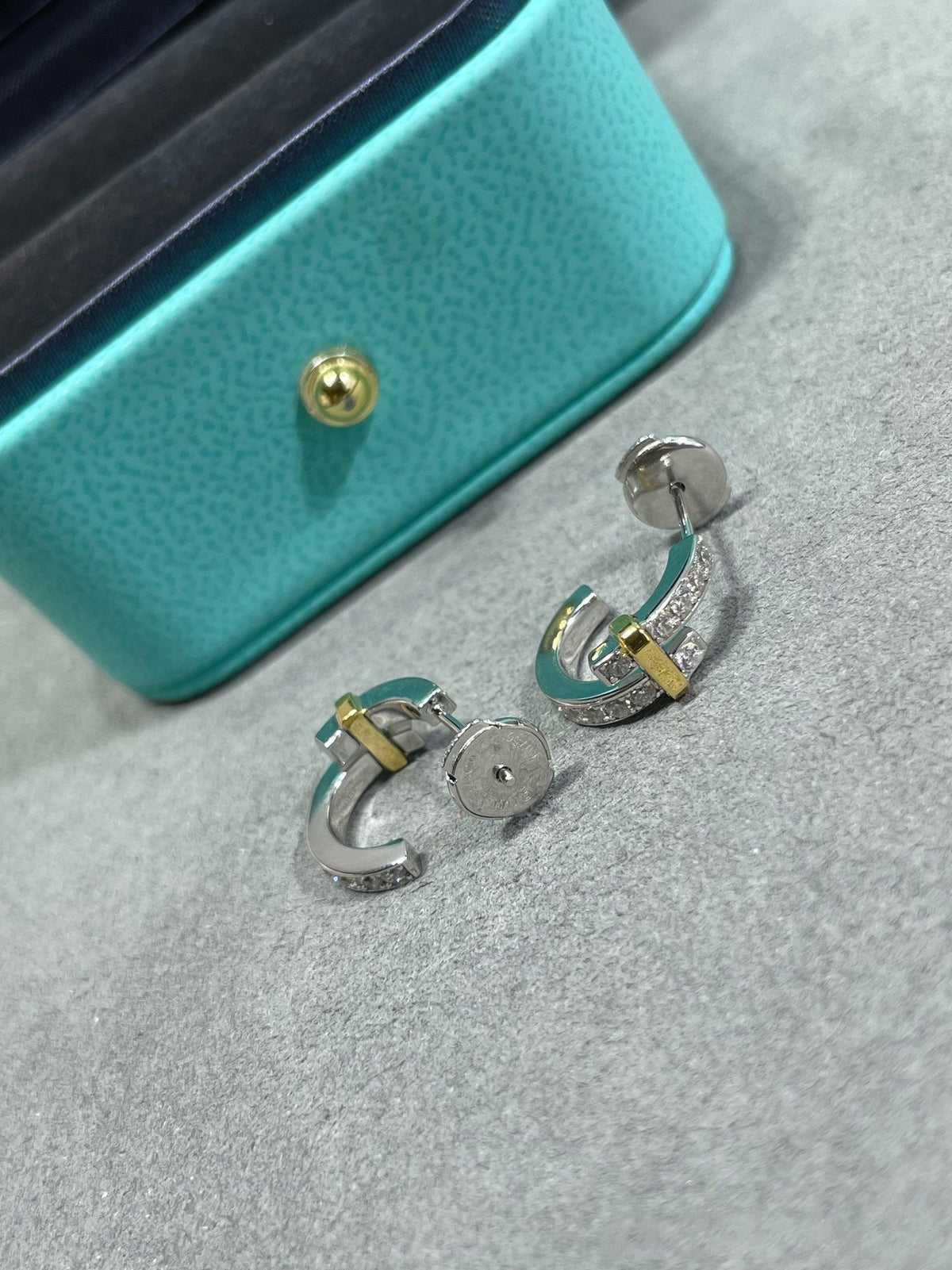 [Hyrra Jewelry]EDGE DIAMOND PINK GOLD EARRINGS