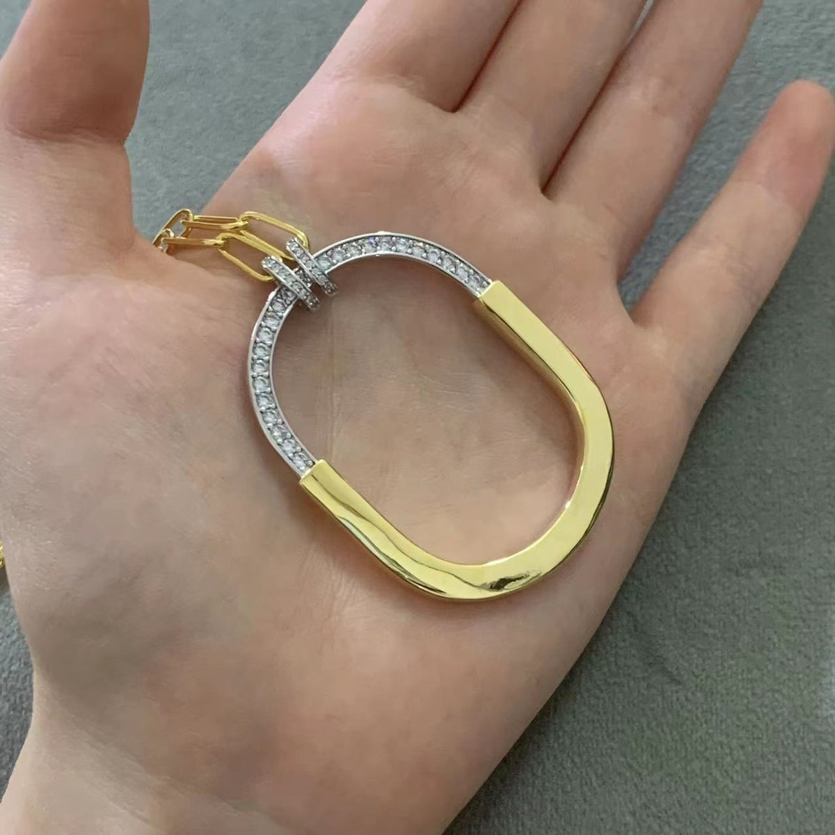 [Hyrra Jewelry]LOCK DIAMOND NECKLACE