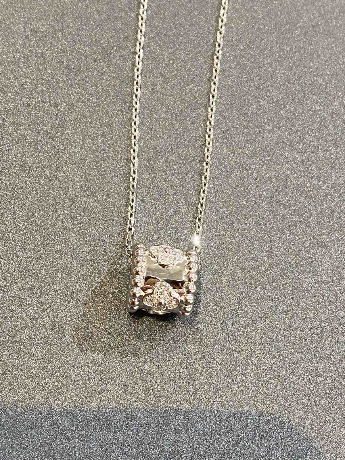 [⭐Hyrra Jewelry]PERLEE PEDANT SIVLER DIAMOND NECKLACE