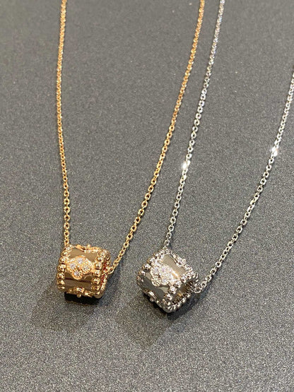 [⭐Hyrra Jewelry]PERLEE PEDANT SIVLER DIAMOND NECKLACE