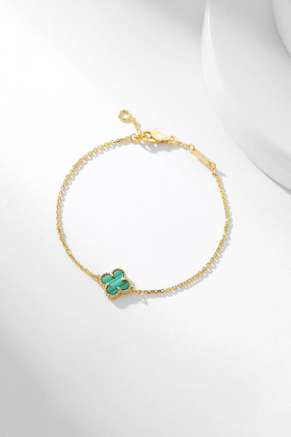 [⭐Hyrra Jewelry]CLOVER BRACELET MALACHITE 1 MOTIF