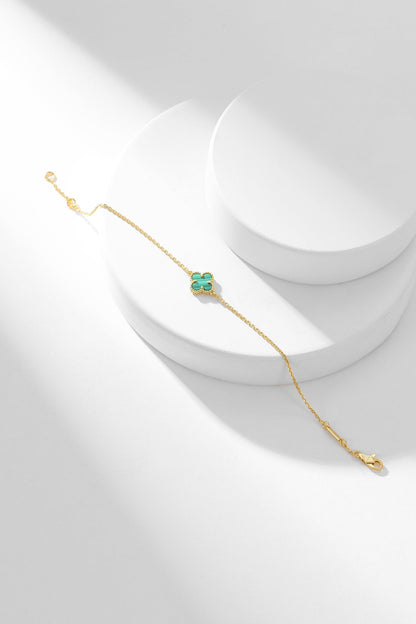 [⭐Hyrra Jewelry]CLOVER BRACELET MALACHITE 1 MOTIF