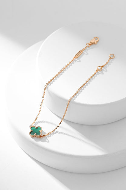 [⭐Hyrra Jewelry]CLOVER BRACELET MALACHITE 1 MOTIF