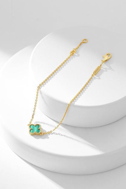 [⭐Hyrra Jewelry]CLOVER BRACELET MALACHITE 1 MOTIF