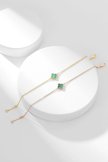 [⭐Hyrra Jewelry]CLOVER BRACELET MALACHITE 1 MOTIF