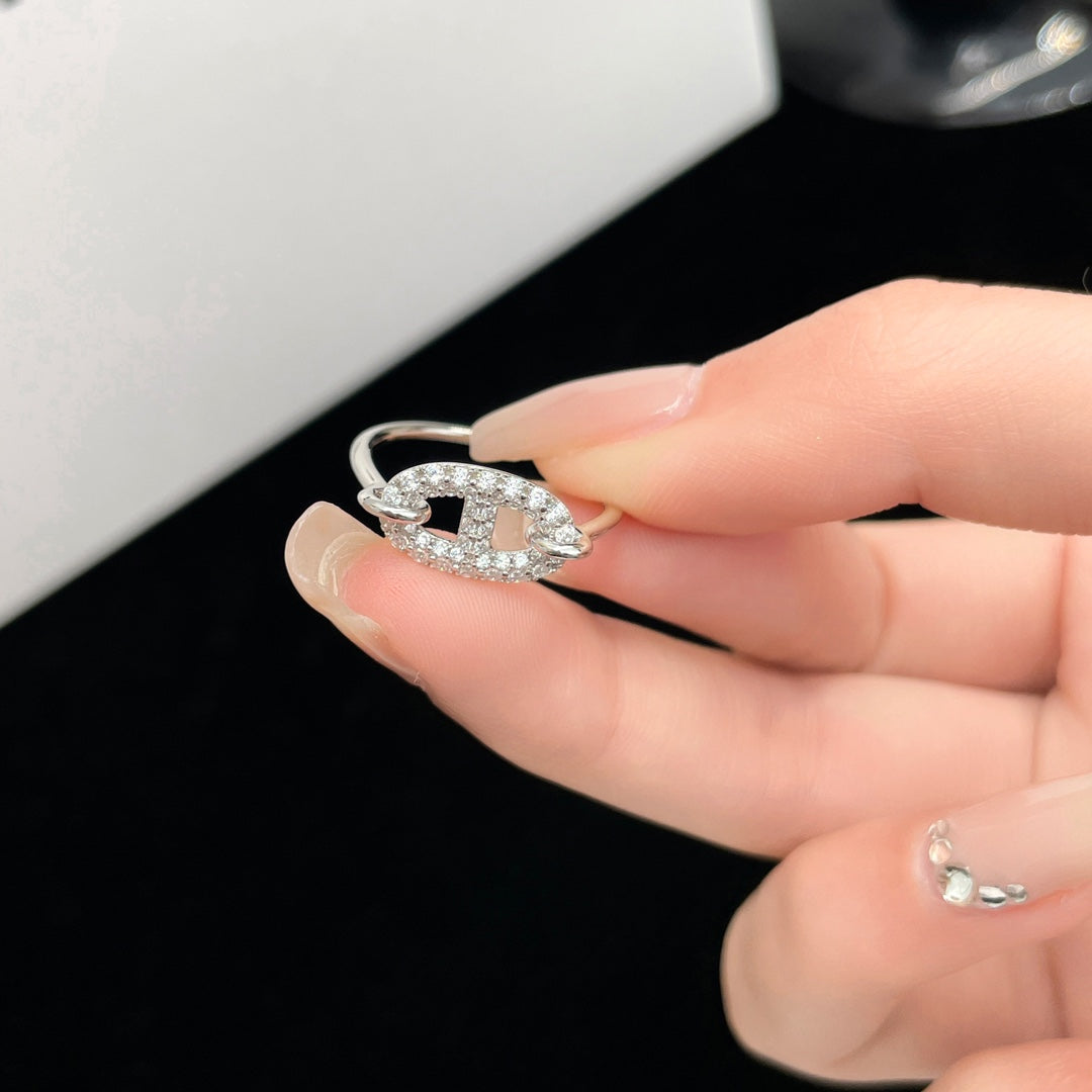 [⭐Hyrra Jewelry]RONDE SMALL SILVER DIAMOND RING