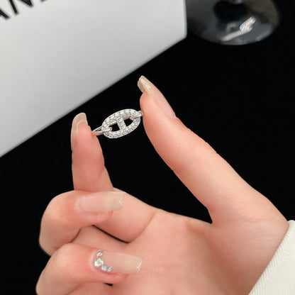 [⭐Hyrra Jewelry]RONDE SMALL SILVER DIAMOND RING