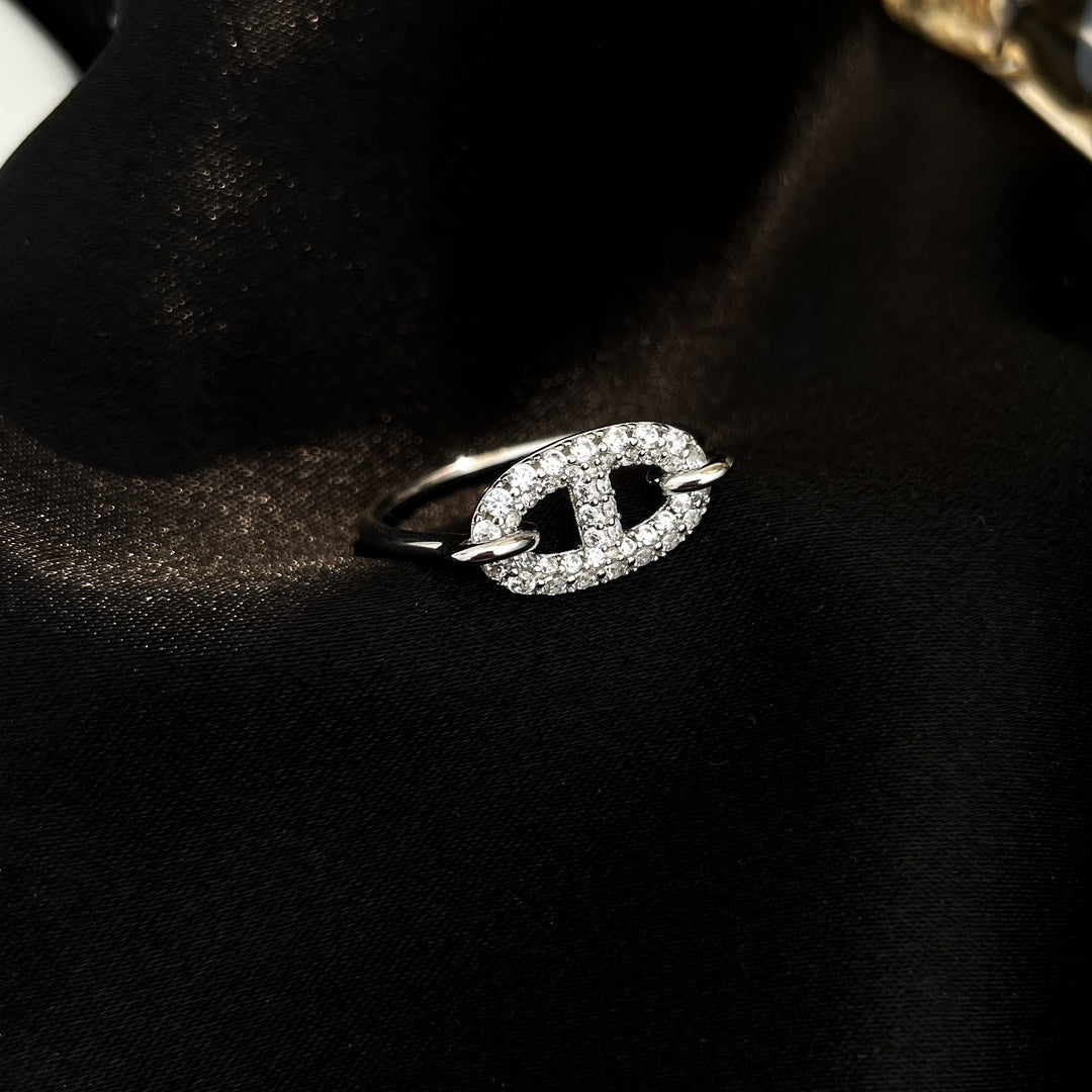 [⭐Hyrra Jewelry]RONDE SMALL SILVER DIAMOND RING