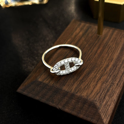 [⭐Hyrra Jewelry]RONDE SMALL SILVER DIAMOND RING