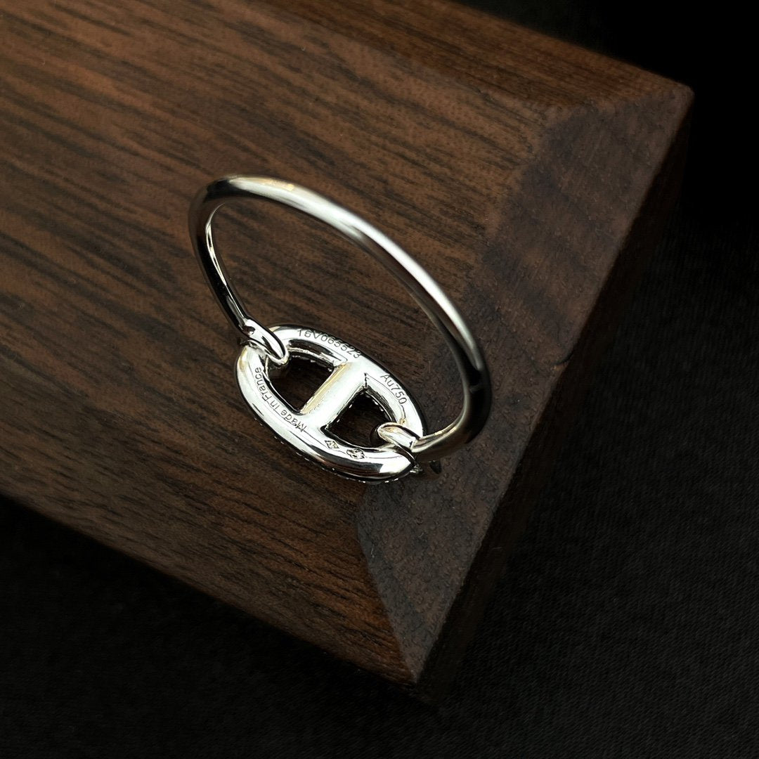 [⭐Hyrra Jewelry]RONDE SMALL SILVER DIAMOND RING