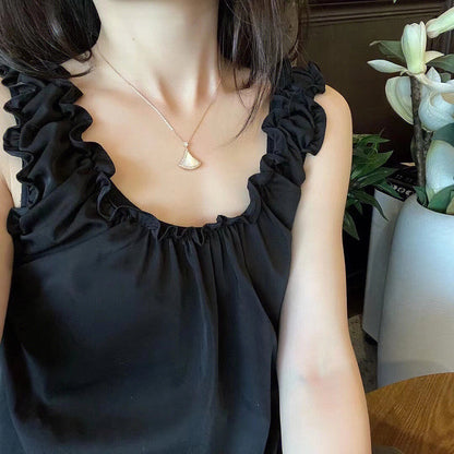 [⭐Hyrra Jewelry]DREAM MOP DIAMOND PAVED PINK GOLD NECKLACE