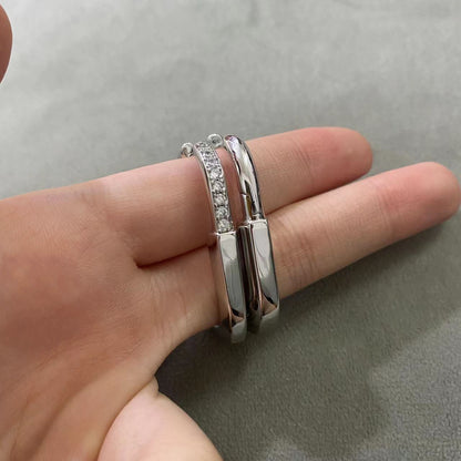 [Hyrra Jewelry]LOCK MEDIUM DIAMNOND EARRINGS