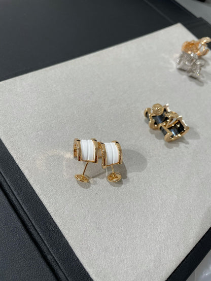 [⭐Hyrra Jewelry]ZERO 1 PINK GOLD CERAMIC EARRINGS