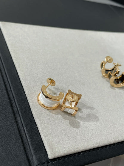 [⭐Hyrra Jewelry]ZERO 1 PINK GOLD CERAMIC EARRINGS