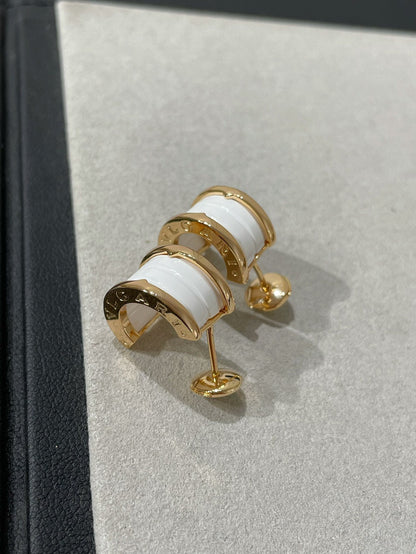 [⭐Hyrra Jewelry]ZERO 1 PINK GOLD CERAMIC EARRINGS