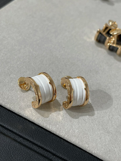 [⭐Hyrra Jewelry]ZERO 1 PINK GOLD CERAMIC EARRINGS