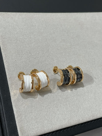 [⭐Hyrra Jewelry]ZERO 1 PINK GOLD CERAMIC EARRINGS