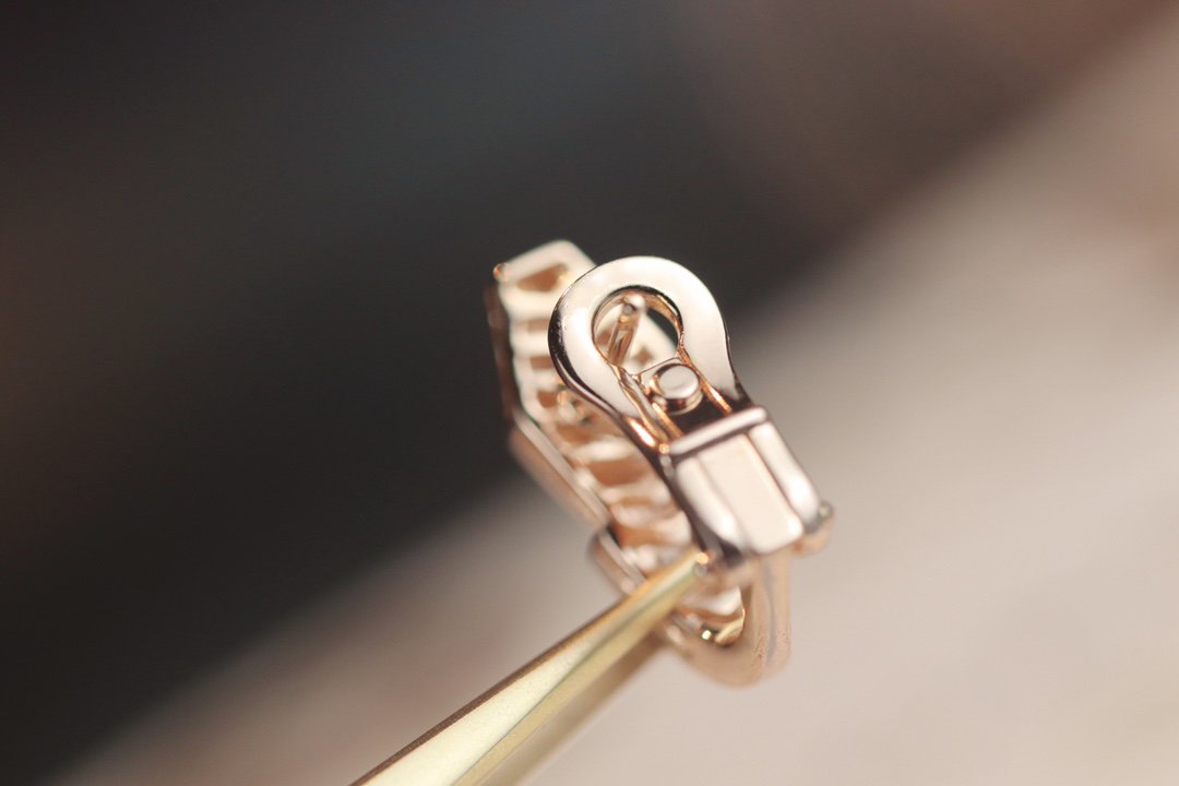 [⭐Hyrra Jewelry]SERPENT PINK GOLD DIAMOND EARRINGS