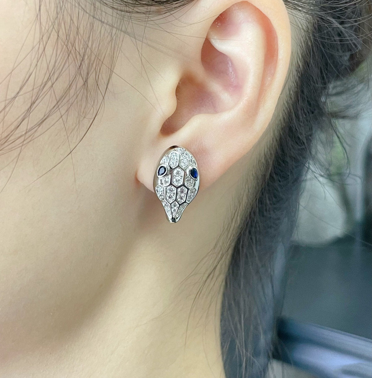[⭐Hyrra Jewelry]SERPENT DIAMOND STUD EARRINGS