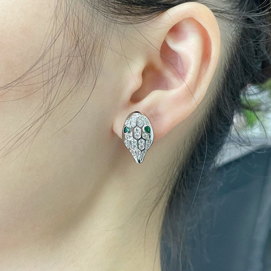 [⭐Hyrra Jewelry]SERPENT DIAMOND STUD EARRINGS