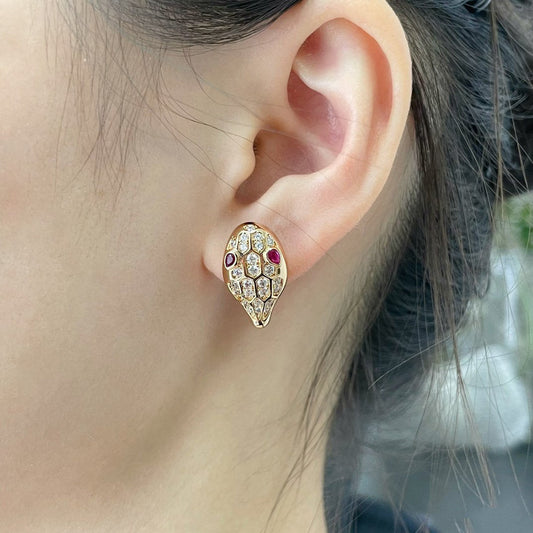 [⭐Hyrra Jewelry]SERPENT DIAMOND STUD EARRINGS