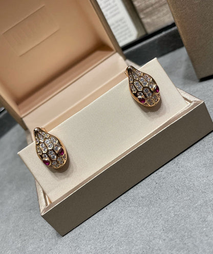 [⭐Hyrra Jewelry]SERPENT DIAMOND STUD EARRINGS
