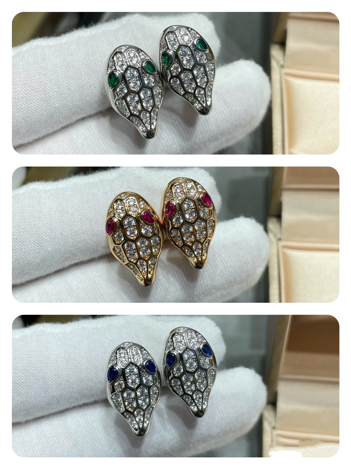 [⭐Hyrra Jewelry]SERPENT DIAMOND STUD EARRINGS