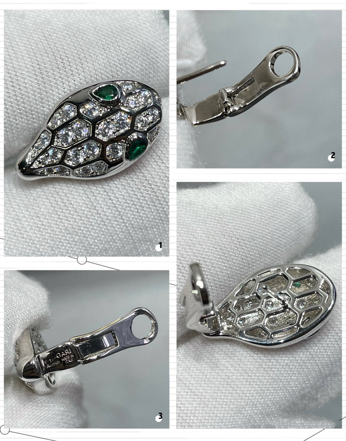 [⭐Hyrra Jewelry]SERPENT DIAMOND STUD EARRINGS
