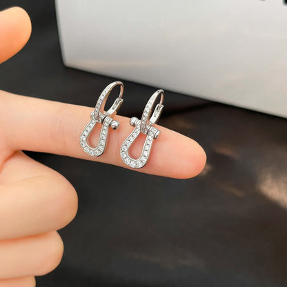 [⭐Hyrra Jewelry]FORCE 10 FULL DIAMOND DROP EARRINGS MEDIUM MODEL