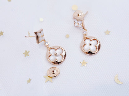 [⭐Hyrra Jewelry]STAR AND SUN PINK GOLD MOP DROP EARRINGS