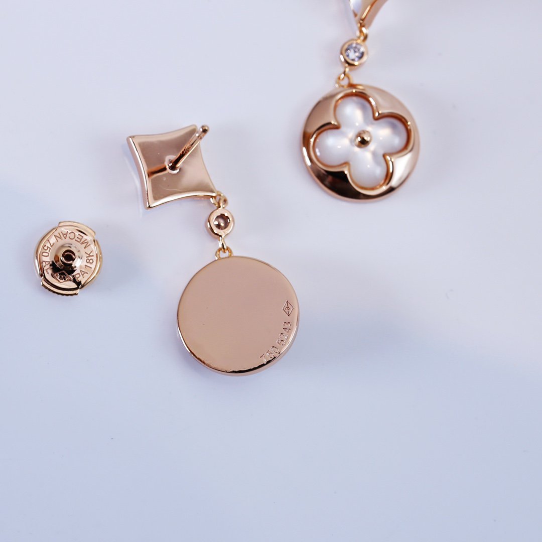 [⭐Hyrra Jewelry]STAR AND SUN PINK GOLD MOP DROP EARRINGS