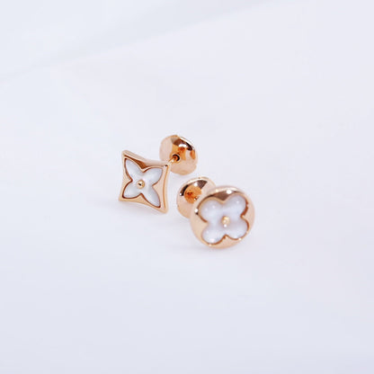 [⭐Hyrra Jewelry]STAR AND SUN PINK GOLD MOP STUD EARRINGS