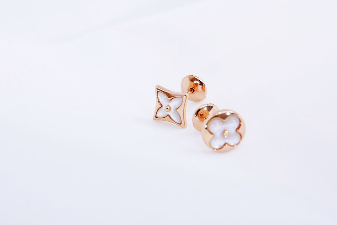 [⭐Hyrra Jewelry]STAR AND SUN PINK GOLD MOP STUD EARRINGS