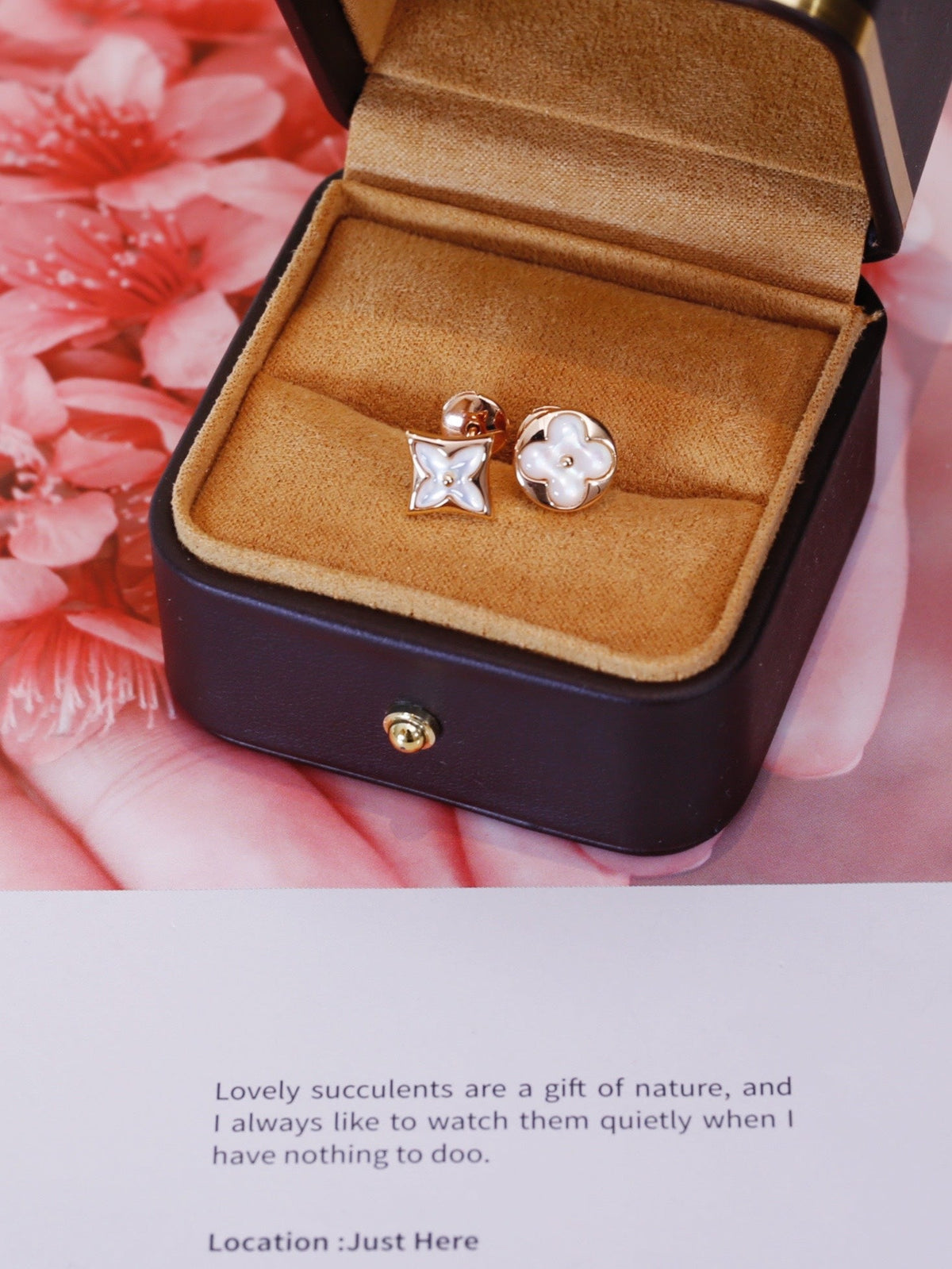 [⭐Hyrra Jewelry]STAR AND SUN PINK GOLD MOP STUD EARRINGS