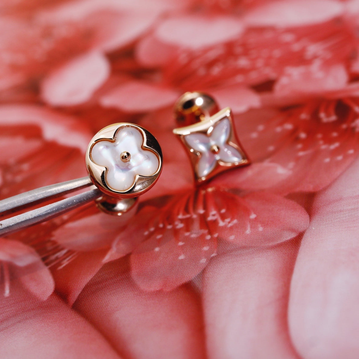 [⭐Hyrra Jewelry]STAR AND SUN PINK GOLD MOP STUD EARRINGS