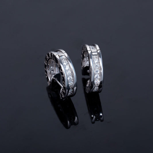 [⭐Hyrra Jewelry]ZERO 1 MINI SILVER DIAMOND EARRINGS