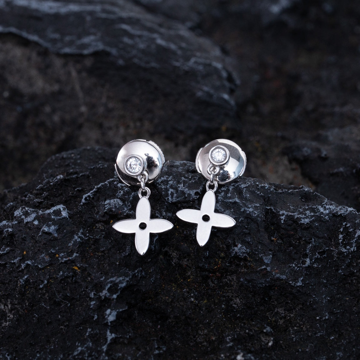[⭐Hyrra Jewelry]VIDYLLE SILVER DIAMOND MINI DROP EARRINGS