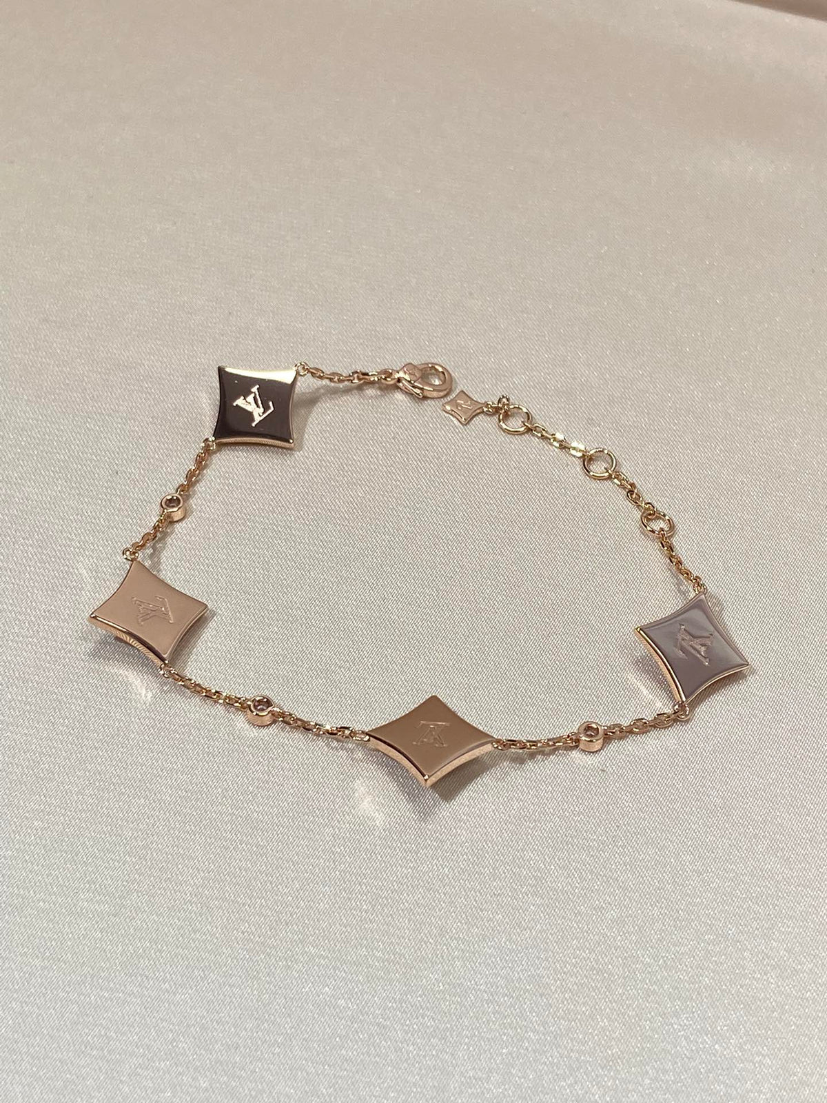 [⭐Hyrra Jewelry]STAR 4 MOTIF MOP DIAMOND PINK GOLD BRACELET