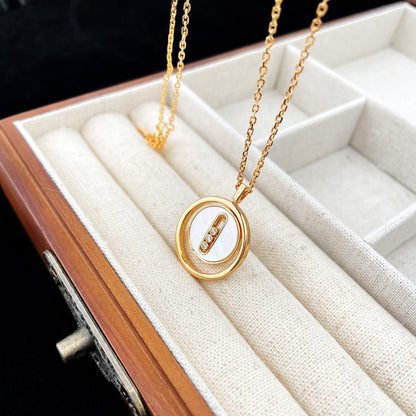 [⭐Hyrra Jewelry]Demo MOVE MOP PINK GOLD NECKLACE
