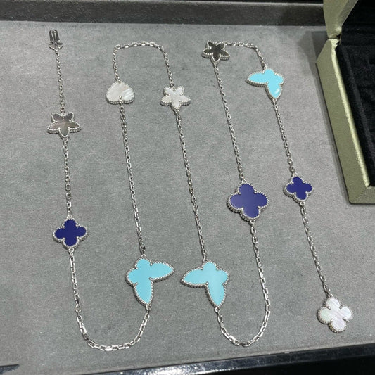 [⭐Hyrra Jewelry]LUCKY CLOVER SILVER 11 MOTIF NECKLACE