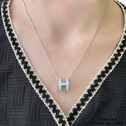 [⭐Hyrra Jewelry]POP H SKY BLUE NECKLACE