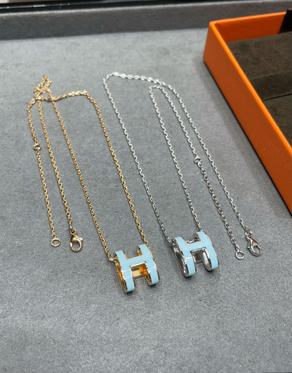 [⭐Hyrra Jewelry]POP H SKY BLUE NECKLACE