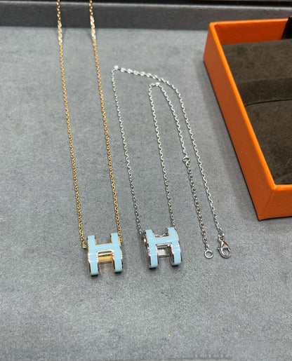 [⭐Hyrra Jewelry]POP H SKY BLUE NECKLACE