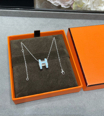 [⭐Hyrra Jewelry]POP H SKY BLUE NECKLACE