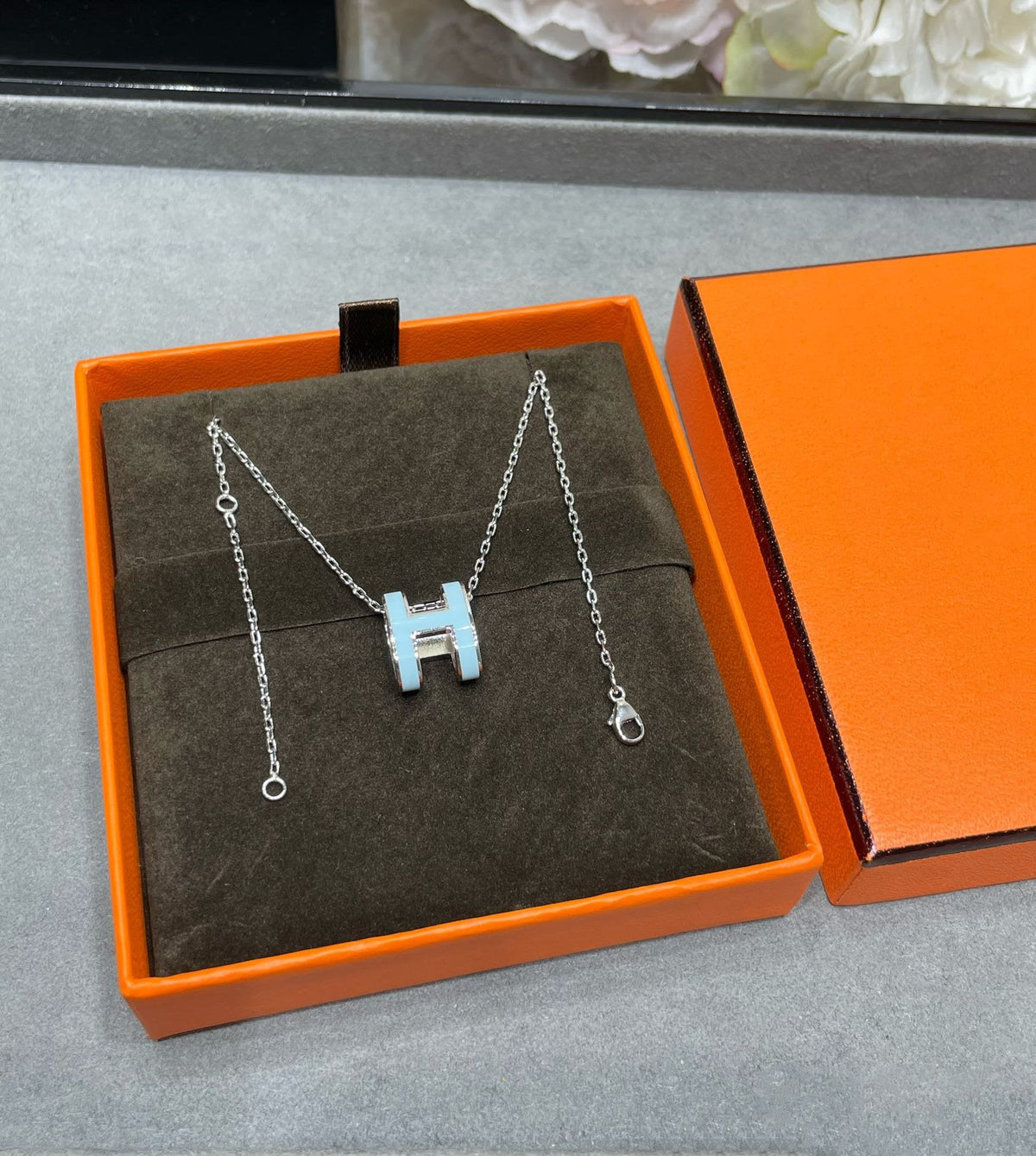[⭐Hyrra Jewelry]POP H SKY BLUE NECKLACE